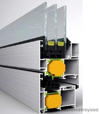 Алюминиевое поворотно-откидное окно Etem E45 с термовставками размером 1000х1600 мм